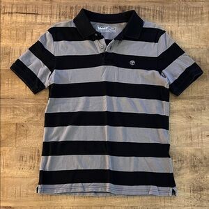 Men’s Timberland Polo with Black and Gray Stripes